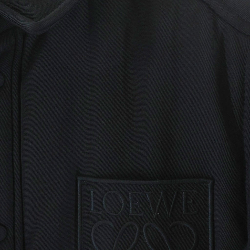 LOEWE(ロエベ) Anagram Puffer Jacket アナグラム 刺繍 ウール 中綿 パファージャケット ブラック H526Y05WAC