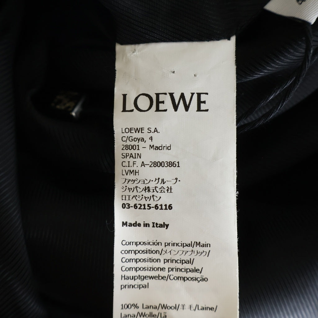 LOEWE(ロエベ) Anagram Puffer Jacket アナグラム 刺繍 ウール 中綿 パファージャケット ブラック H526Y05WAC