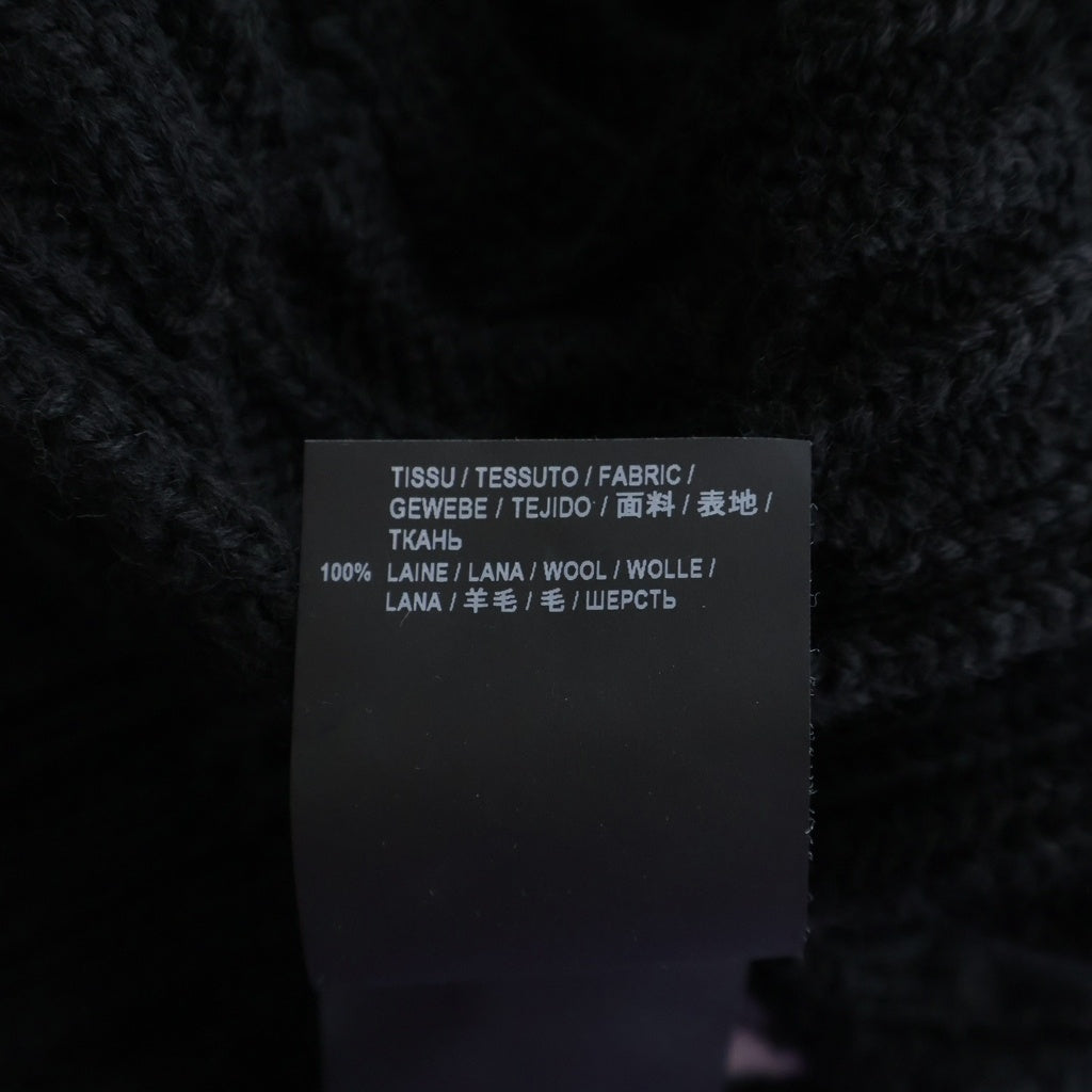 SAINT LAURENT PARIS(サンローランパリ) 19SS ボタンレスフーデッドケーブルニットカーディガン ブラック 587043 YAGD2