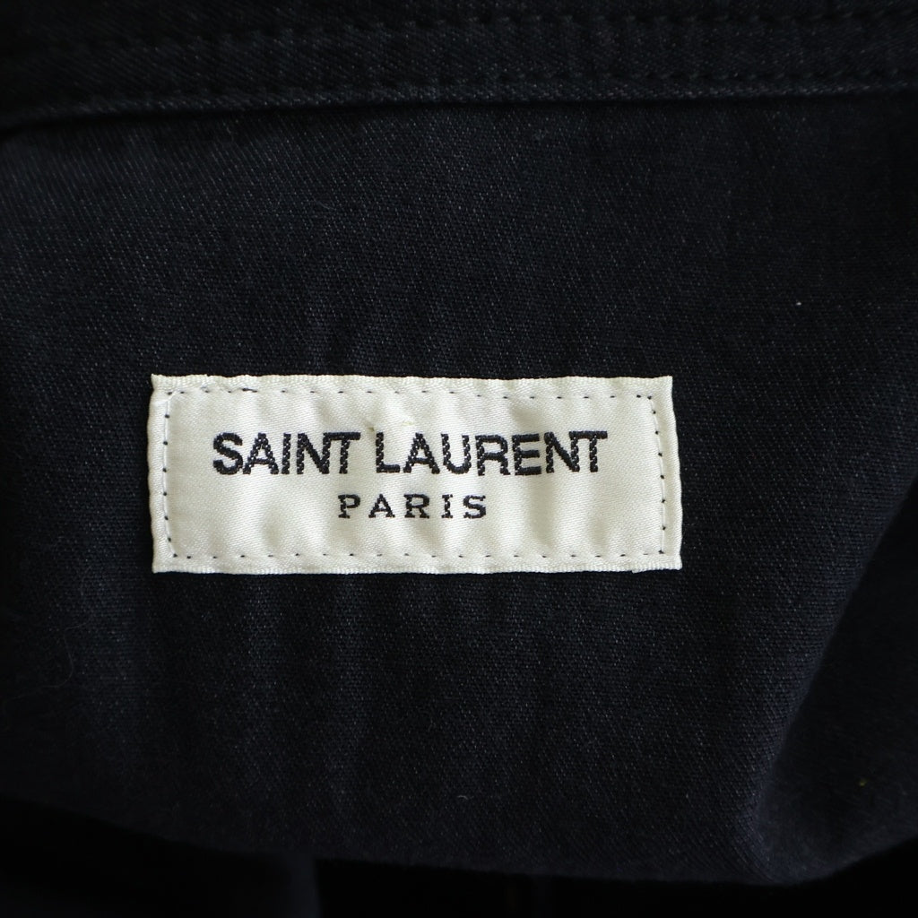 SAINT LAURENT PARIS(サンローランパリ) 19SS Studded Pocket Detail Shirt スタッズ ポケット デティール 長袖シャツ ブラック 579546 YS881