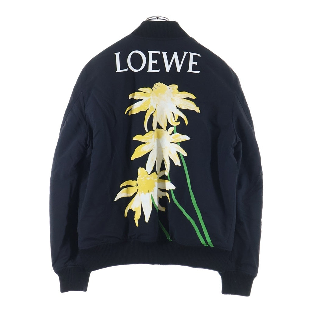 LOEWE(ロエベ) 20SS デイジーバックプリント ジッアップ フライト ボンバージャケット ブラック H2108900PO