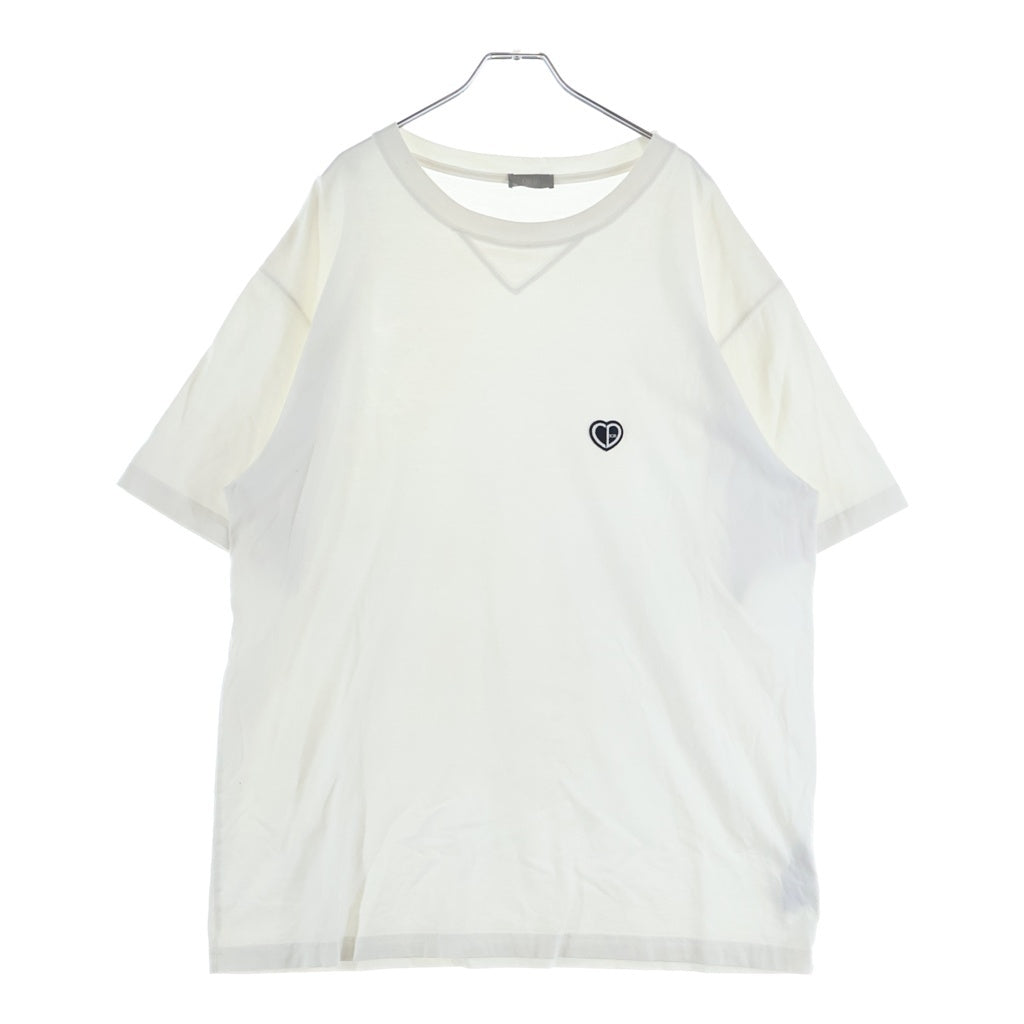 DIOR(ディオール) 22SS ハートCDロゴパッチクルーネック 半袖Tシャツカットソー ホワイト 213J685A0677