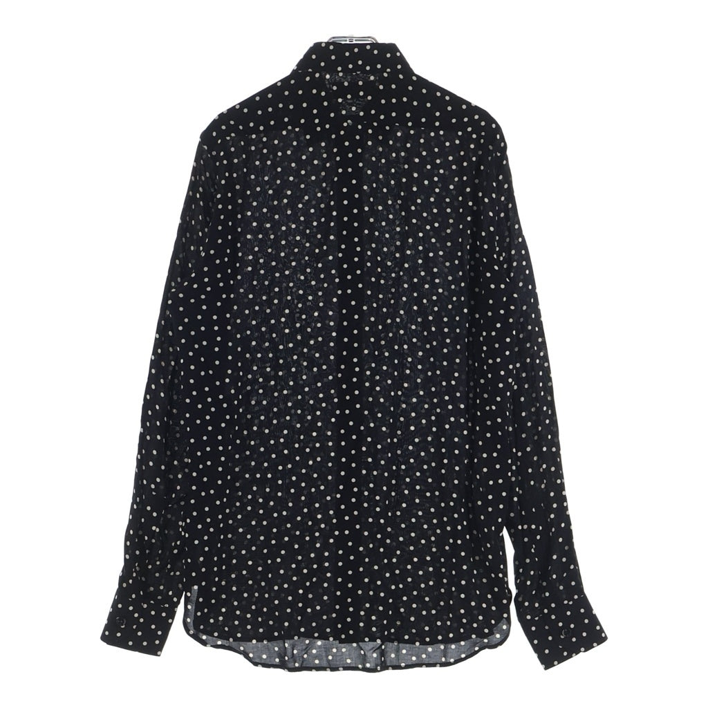 SAINT LAURENT PARIS(サンローランパリ) 16SS ポルカドットレーヨン長袖シャツ ブラック 376916 Y324P
