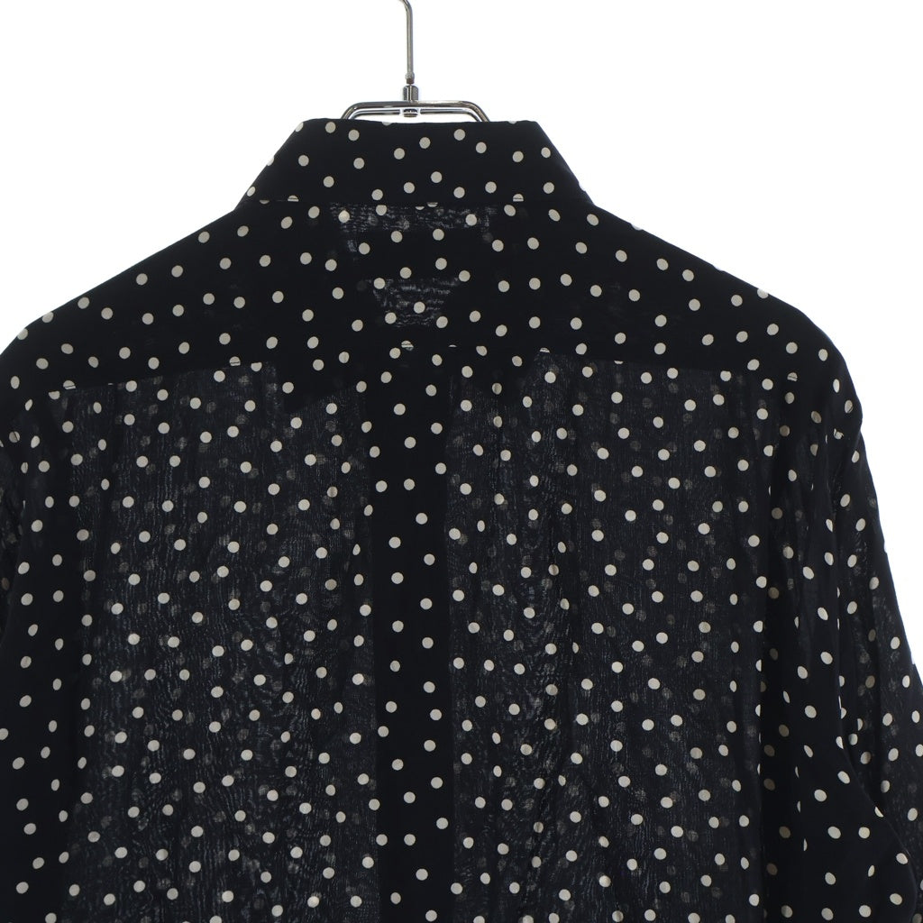 SAINT LAURENT PARIS(サンローランパリ) 16SS ポルカドットレーヨン長袖シャツ ブラック 376916 Y324P