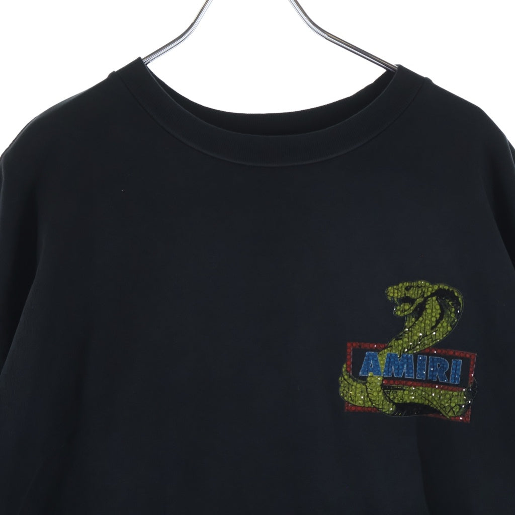 AMIRI(アミリ) Crystal Cobra Oversized Tee クリスタル コブラ クルーネック 半袖Tシャツ カットソー ブラック AMJYTE1223