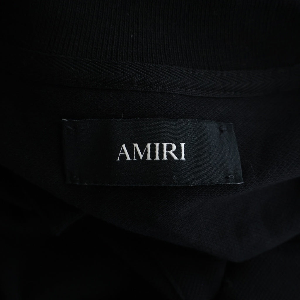 AMIRI(アミリ) ロゴ刺繍 半袖ポロシャツ ブラック AMJYPO1018M