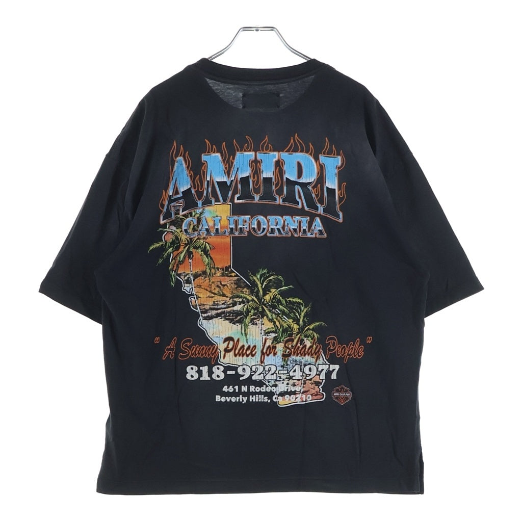 AMIRI(アミリ) カリフォルニア フロントロゴ バックプリント クルーネック 半袖Tシャツ ブラック AWJYTE1069