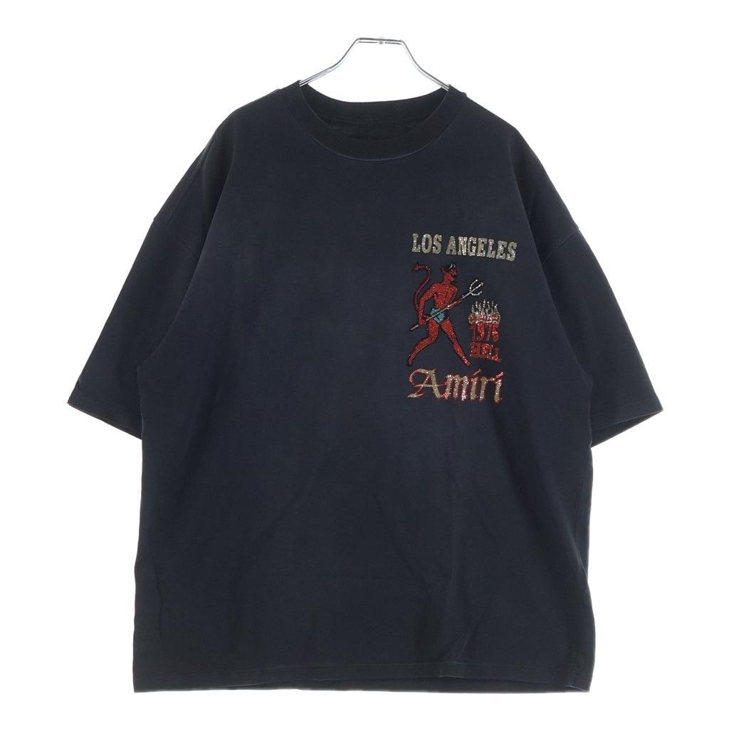 AMIRI(アミリ) CRYSTAL SINNERS Tee クリスタル シナーズ クルーネック 半袖Tシャツ カットソー ブラック AMJYTE1212