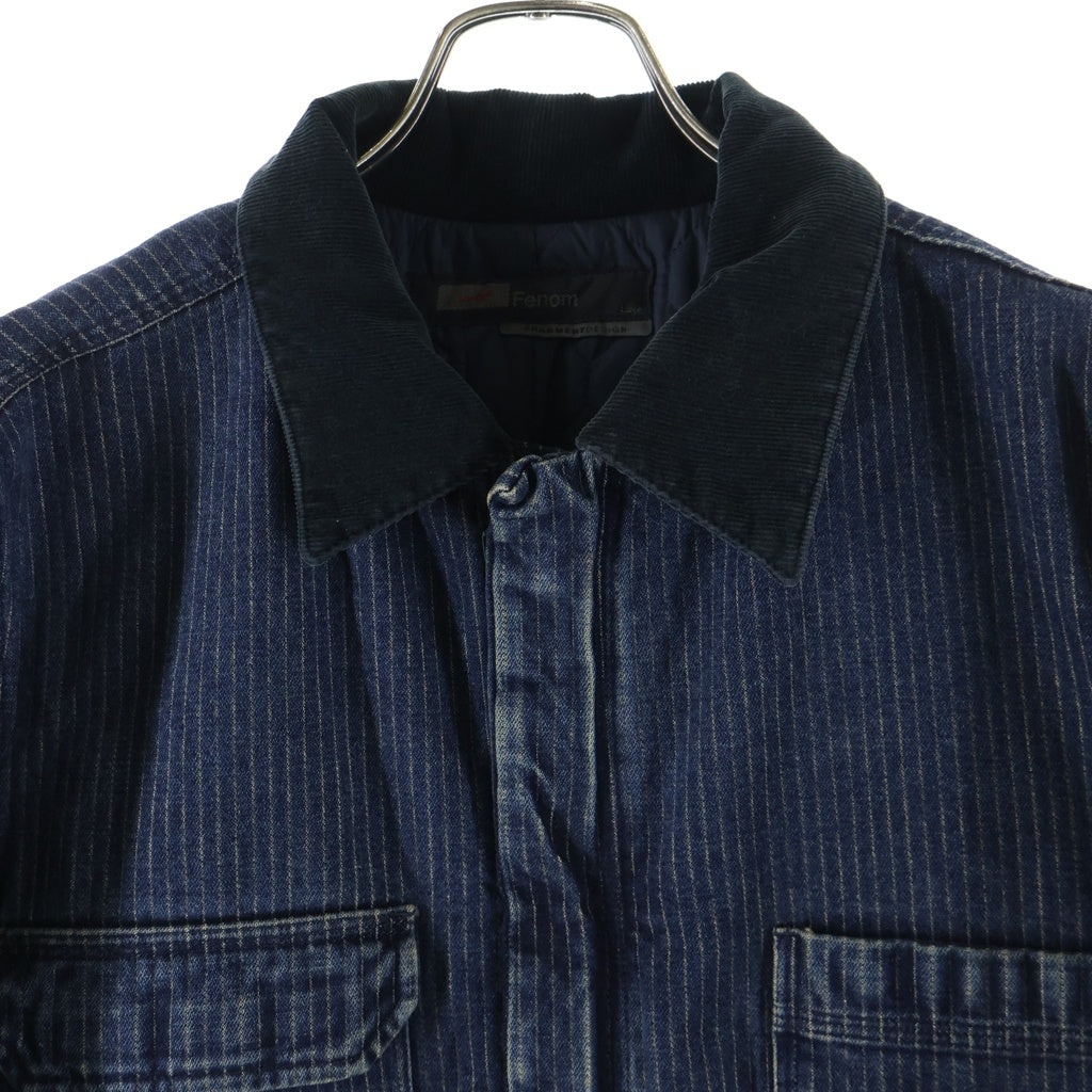 Levi's Fenom(リーバイス フェノム) ヒッコリーストライプ カバーオール コットン 中綿 デニムジャケット ブルー