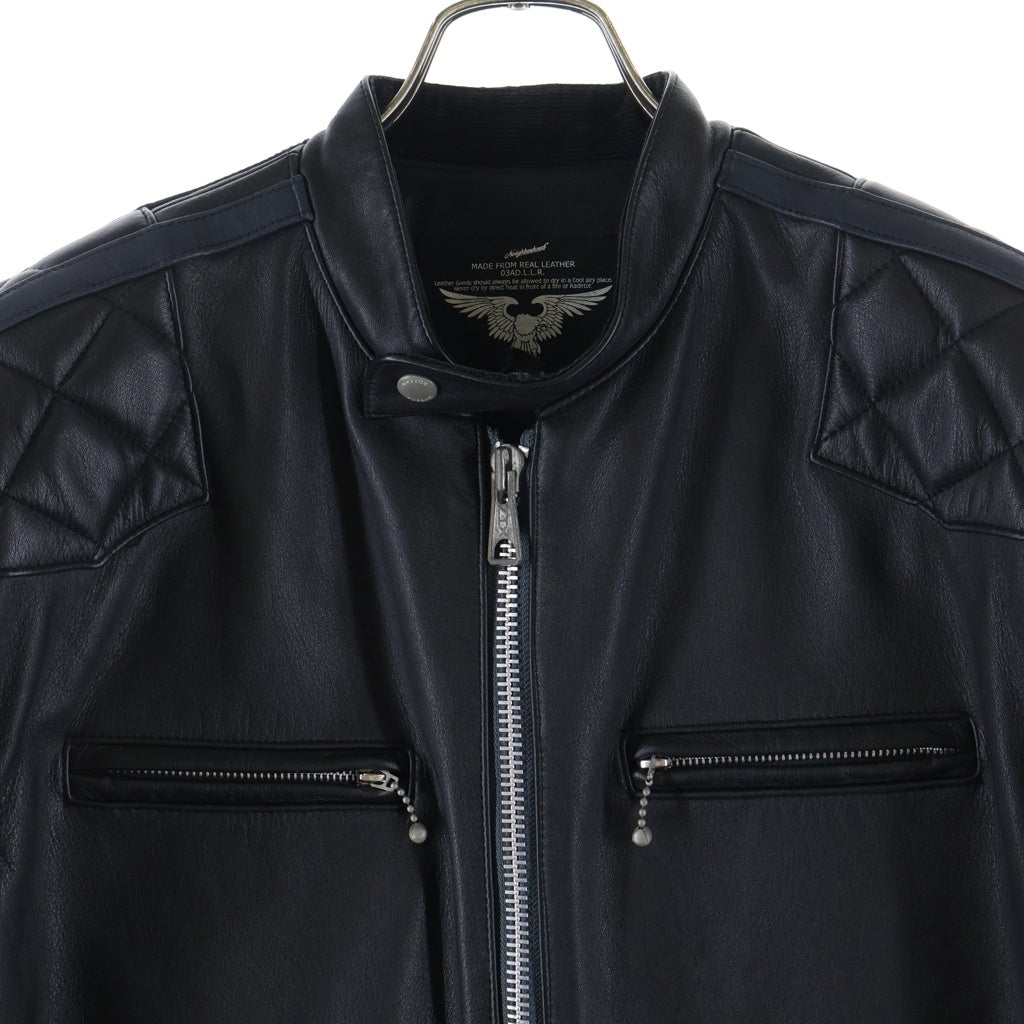 NEIGHBORHOOD(ネイバーフッド) LEATHER RACING JACKET シングルライダース レーシング レザージャケット ブラック TSNH-JK-12