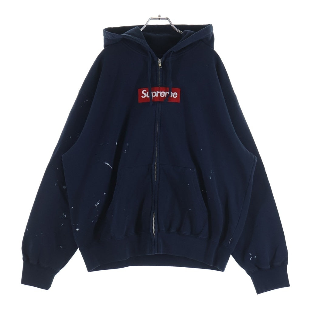 SUPREME(シュプリーム) 26SS ×MM6 Box Logo Zip Up Hooded Sweatshirt ボックスロゴジップアップフーデッドスウェットシャツ パーカー ネイビー