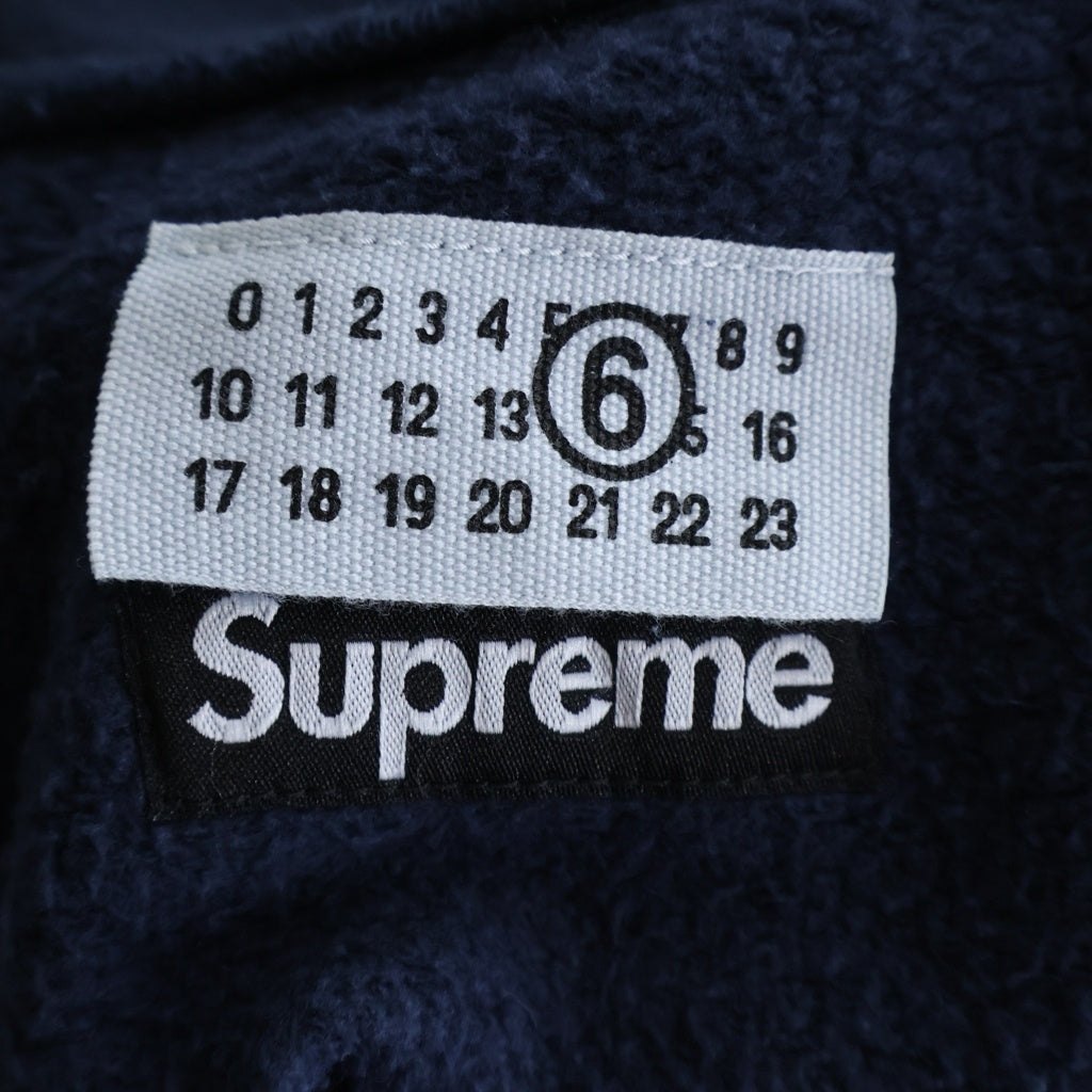 SUPREME(シュプリーム) 26SS ×MM6 Box Logo Zip Up Hooded Sweatshirt ボックスロゴジップアップフーデッドスウェットシャツ パーカー ネイビー