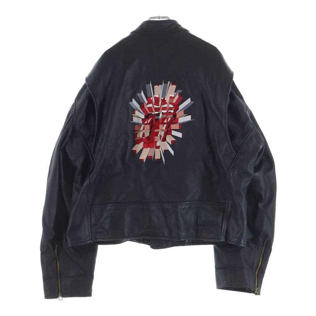 VINTAGE(ヴィンテージ) 90S VINTAGE Rolling Stones ヴィンテージ ローリングストーンズ ジッアップ レザーシングルライダースジャケット ブラック