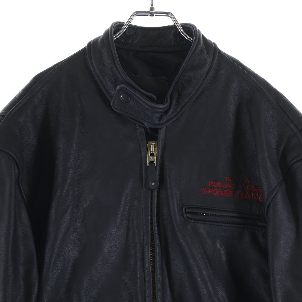 VINTAGE(ヴィンテージ) 90S VINTAGE Rolling Stones ヴィンテージ ローリングストーンズ ジッアップ レザーシングルライダースジャケット ブラック