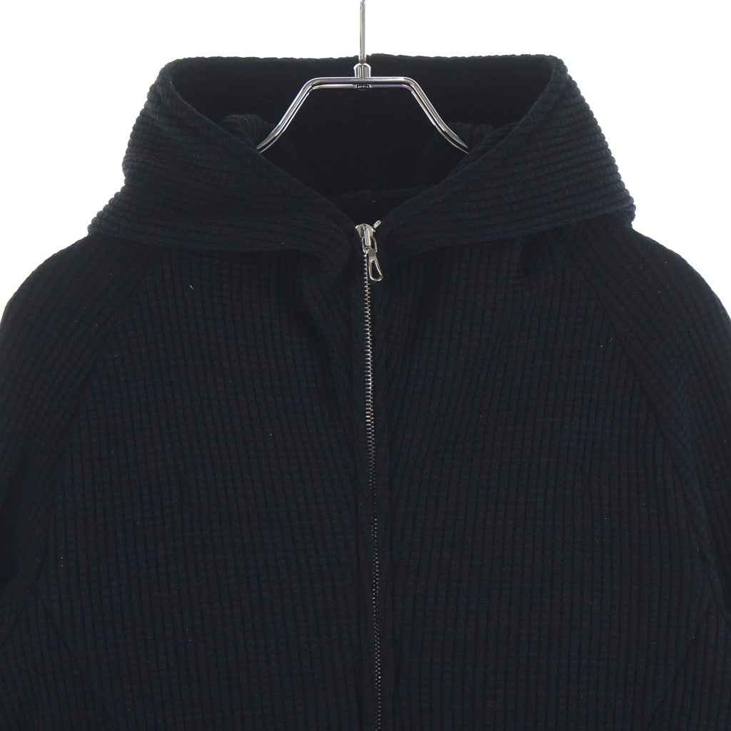 ATTACHMENT(アタッチメント) 19SS ジップアップ フーデッド ワッフル パーカー ブラック AB91-254