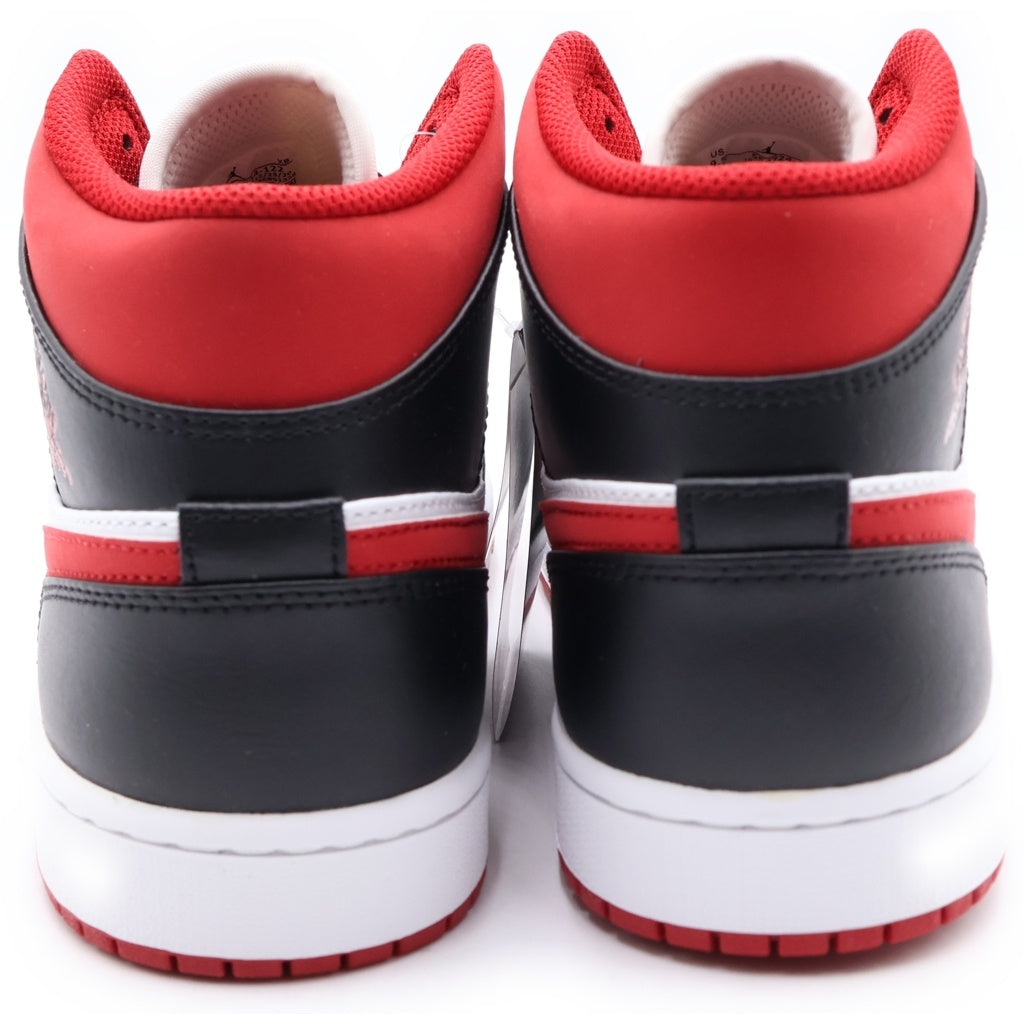 NIKE(ナイキ) AIR JORDAN 1 MID WHITE/GYM RED BLACK 554724-122 エアジョーダン1 ハイカットスニーカー ホワイト/レッド US9.5/27.5cm