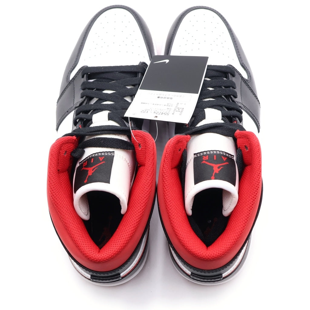 NIKE(ナイキ) AIR JORDAN 1 MID WHITE/GYM RED BLACK 554724-122 エアジョーダン1 ハイカットスニーカー ホワイト/レッド US9.5/27.5cm