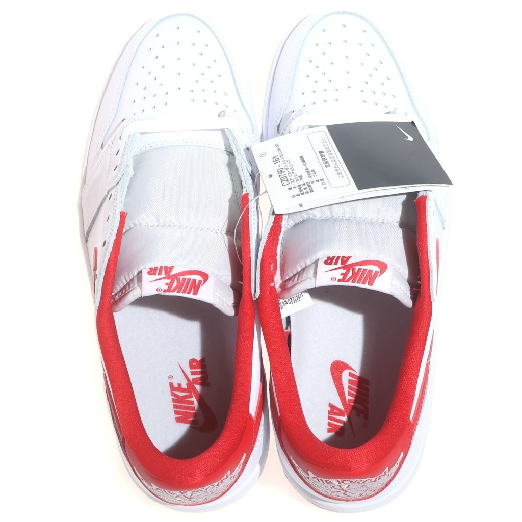 NIKE(ナイキ) AIR JORDAN 1 RETRO LOW OG WHITE AND UNIVERSITY RED CZ0790-161 エアジョーダン1 レトロ ローカットスニーカー レッド/ホワイト US9.5/27.5cm