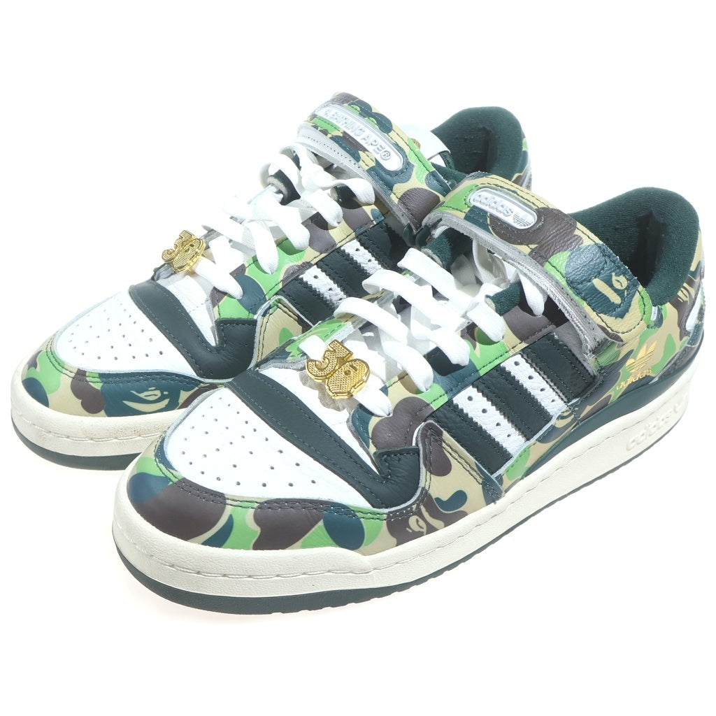 adidas(アディダス) ×A BATHING APE FORUM 84 LOW 30TH ANNIVERSARY GREEN CAMO アベイシングエイプ フォーラム84 30周年記念 グリーン カモ ローカットスニーカー マルチ US8.5/26.5cm ID4771
