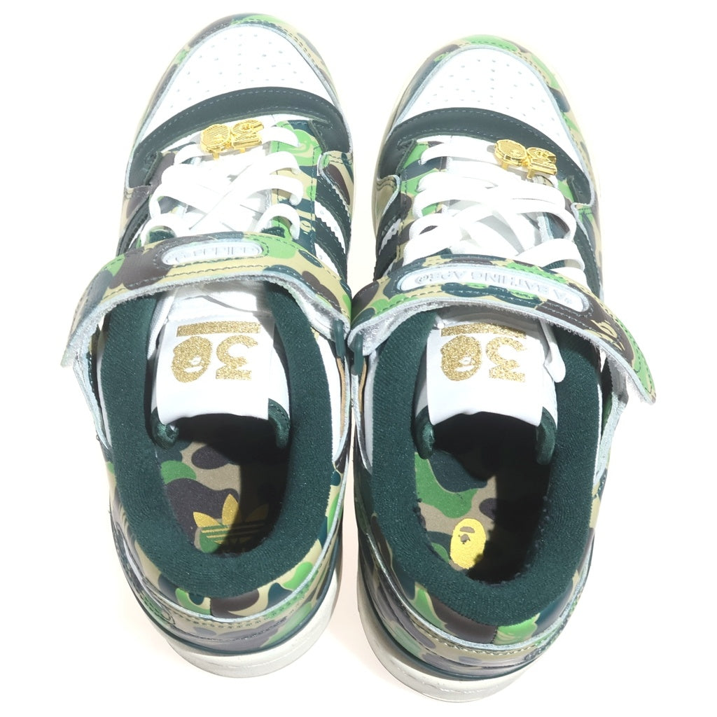 adidas(アディダス) ×A BATHING APE FORUM 84 LOW 30TH ANNIVERSARY GREEN CAMO アベイシングエイプ フォーラム84 30周年記念 グリーン カモ ローカットスニーカー マルチ US8.5/26.5cm ID4771