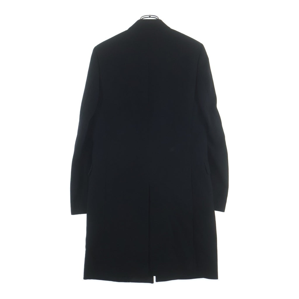 SAINT LAURENT PARIS(サンローランパリ) 13AW エディ期 レザーラペル付き ウールチェスターコート ブラック 326917 Y863B