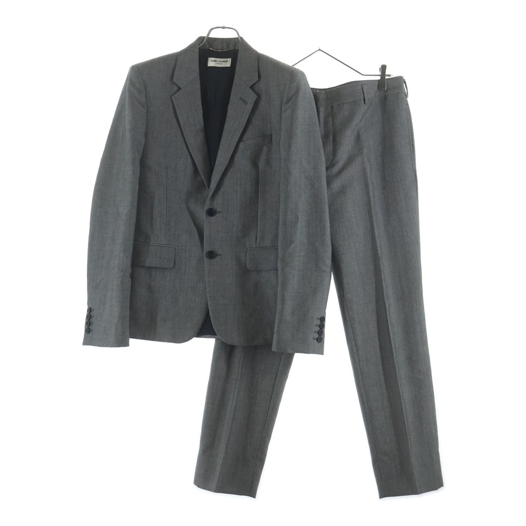 SAINT LAURENT PARIS(サンローランパリ) 18SS モヘヤ混 2B シングルテーラードジャケット スラックスパンツ グレー セットアップ 507472 Y025S