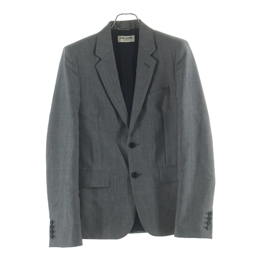 SAINT LAURENT PARIS(サンローランパリ) 18SS モヘヤ混 2B シングルテーラードジャケット スラックスパンツ グレー セットアップ 507472 Y025S