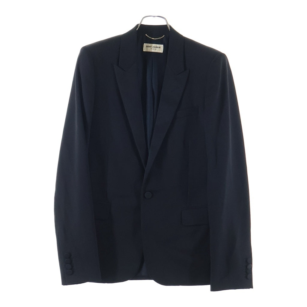 SAINT LAURENT PARIS(サンローランパリ) 13AW エディ期 シルクラペル切替 ウール 1B スモーキングジャケット ブラック 326807 YM85M
