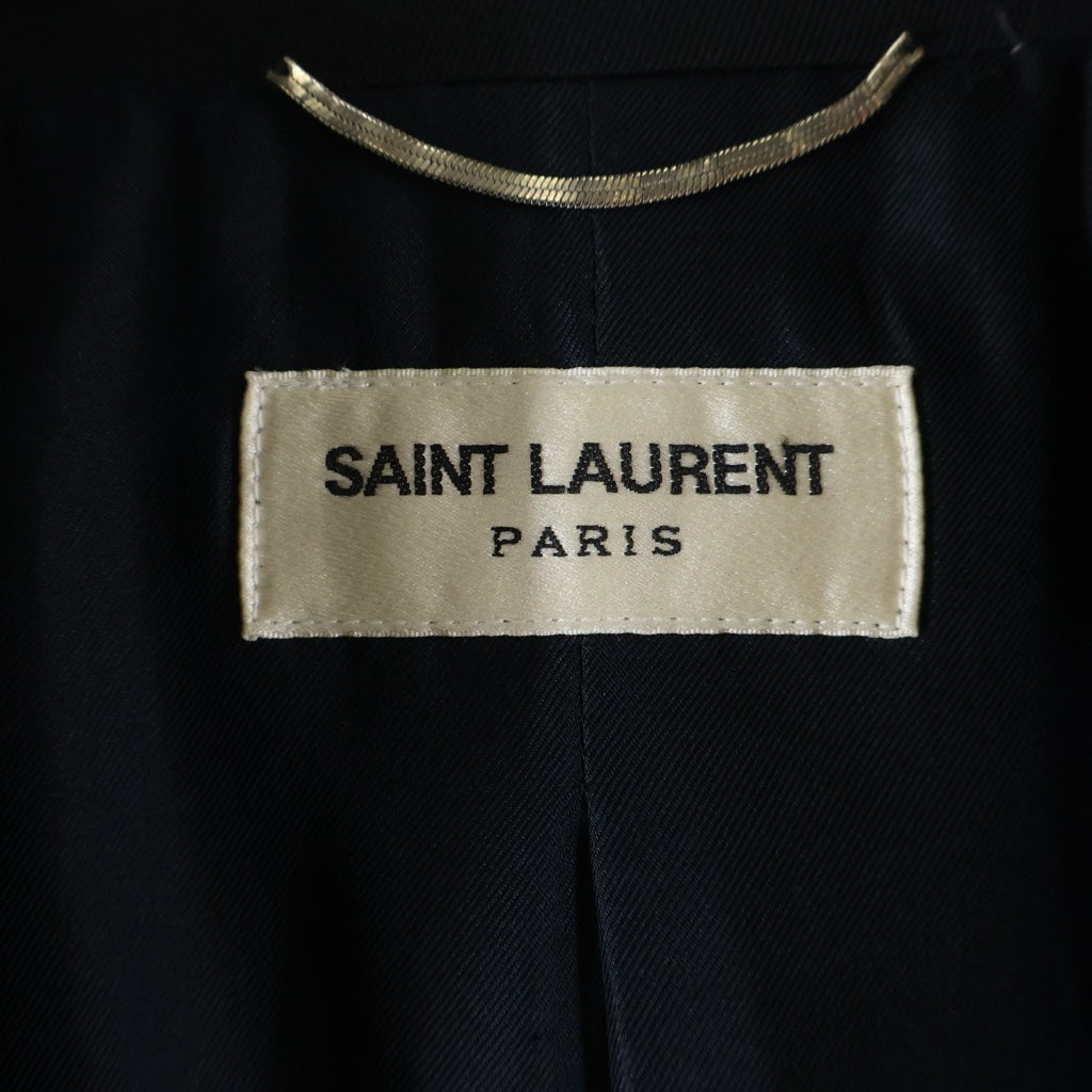SAINT LAURENT PARIS(サンローランパリ) 13AW エディ期 シルクラペル切替 ウール 1B スモーキングジャケット ブラック 326807 YM85M
