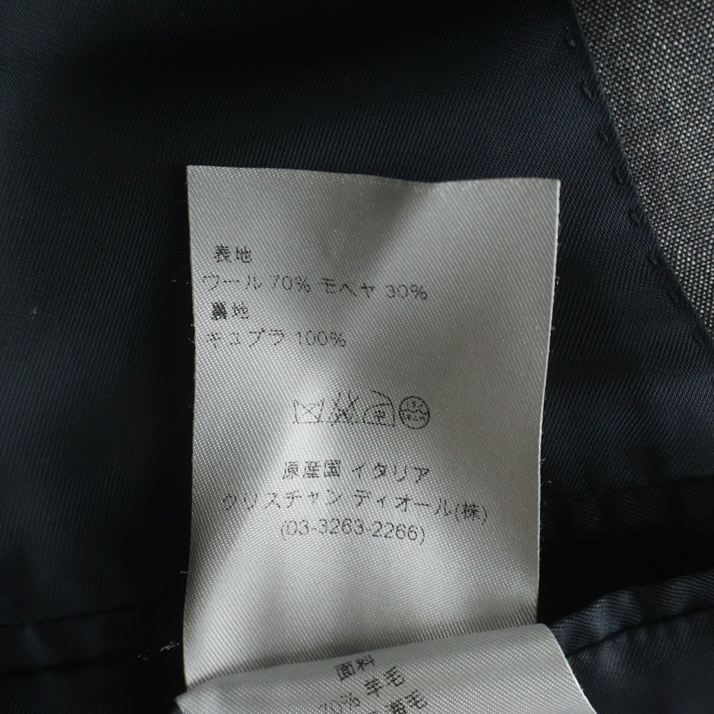Dior HOMME(ディオールオム) モヘヤ混 2B シングルテーラードジャケット スラックスパンツ グレー セットアップ 263C740A1641