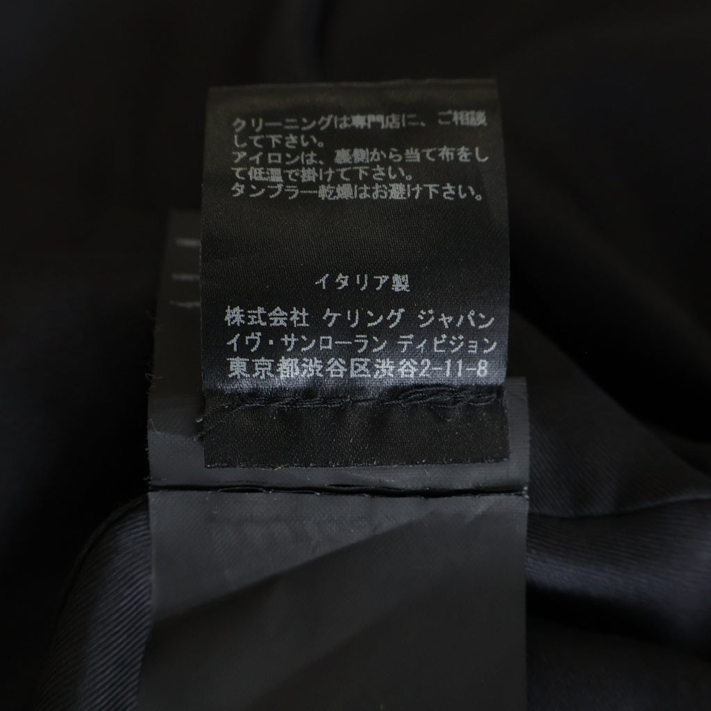 SAINT LAURENT PARIS(サンローランパリ) 13AW エディ期 スタッズ レザーラペルショールカラー ノースリーブ ウール マントコート ブラック 330897 Y863B