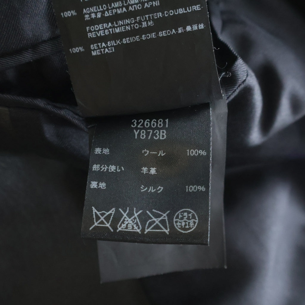 SAINT LAURENT PARIS(サンローランパリ) 13AW エディ期 スタッズ レザーラペルショールカラー ウール 1B テーラードジャケット ブラック 326681 Y873B