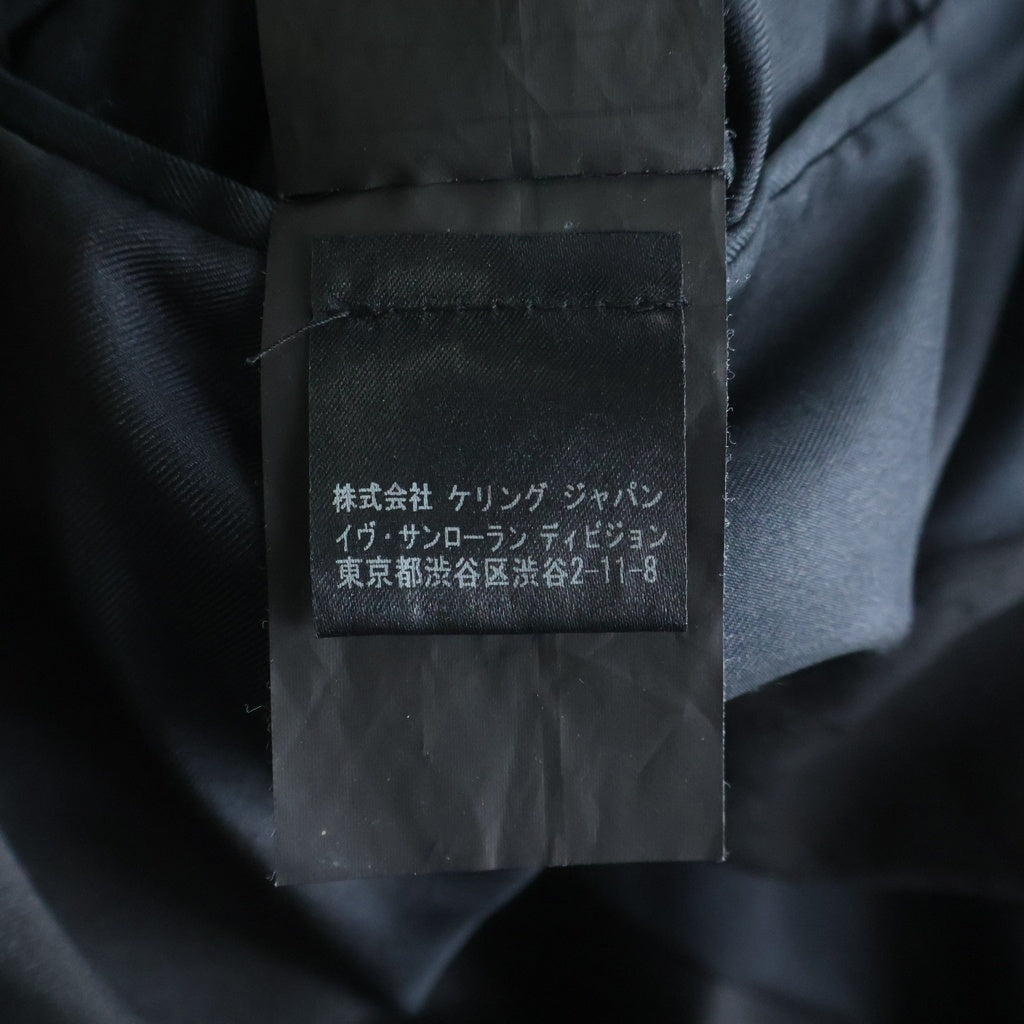 SAINT LAURENT PARIS(サンローランパリ) 13AW エディ期 シルクラペル切替 ウール 1B スモーキングジャケット テーラードジャケット ブラック 337459 YM29S