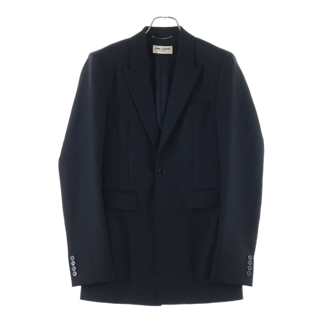 SAINT LAURENT PARIS(サンローランパリ) 15AW エディ期 ピークドラペル ウール 1B スキニーテーラードジャケット ブラック 389814 Y520J