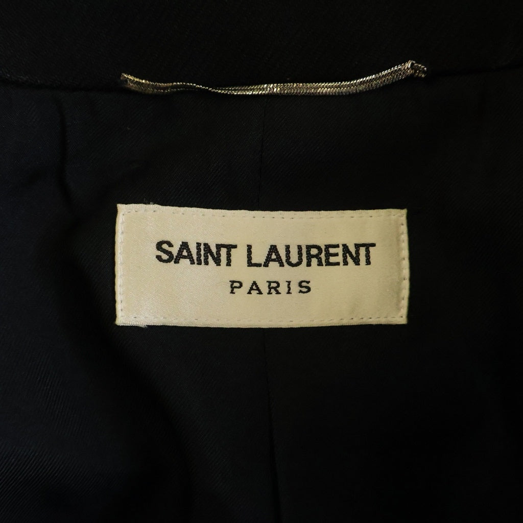 SAINT LAURENT PARIS(サンローランパリ) 15AW エディ期 ピークドラペル ウール 1B スキニーテーラードジャケット ブラック 389814 Y520J