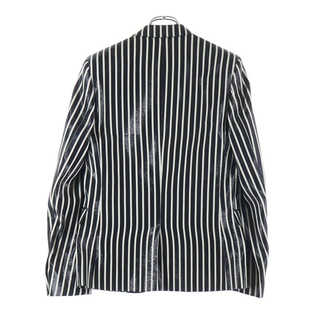SAINT LAURENT PARIS(サンローランパリ) 13SS エディ期 ストライプ ピークドラペル 1B スモーキングジャケット テーラードジャケット ブラック/ホワイト 310542 YUN59