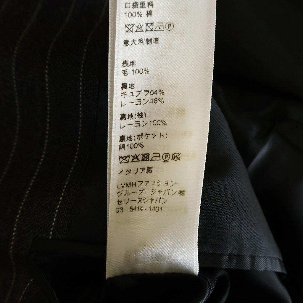 CELINE(セリーヌ) 20SS エディ期 ノッチドラペル サイドベンツ ストライプ ダブルブレストテーラードジャケット グレー 2V092943H