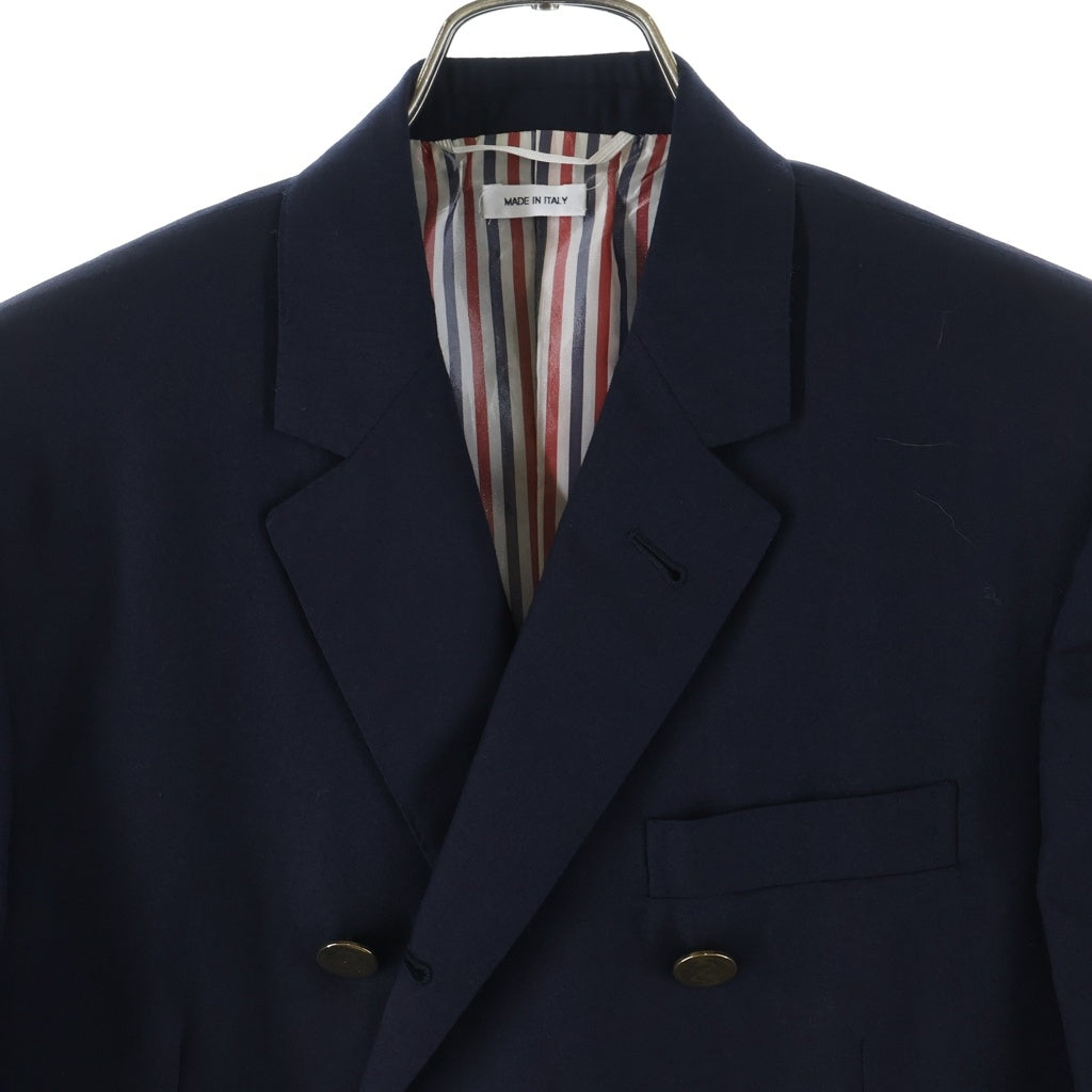 THOM BROWNE(トムブラウン) Double Breasted Blazer ウール 裏地キュプラ ダブル金釦テーラード ジャケット ネイビー MJC161A-00889415