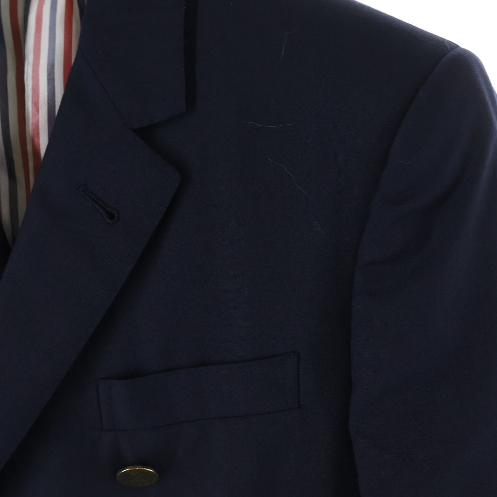 THOM BROWNE(トムブラウン) Double Breasted Blazer ウール 裏地キュプラ ダブル金釦テーラード ジャケット ネイビー MJC161A-00889415