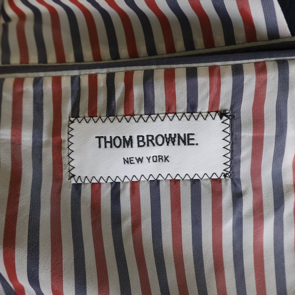 THOM BROWNE(トムブラウン) Double Breasted Blazer ウール 裏地キュプラ ダブル金釦テーラード ジャケット ネイビー MJC161A-00889415
