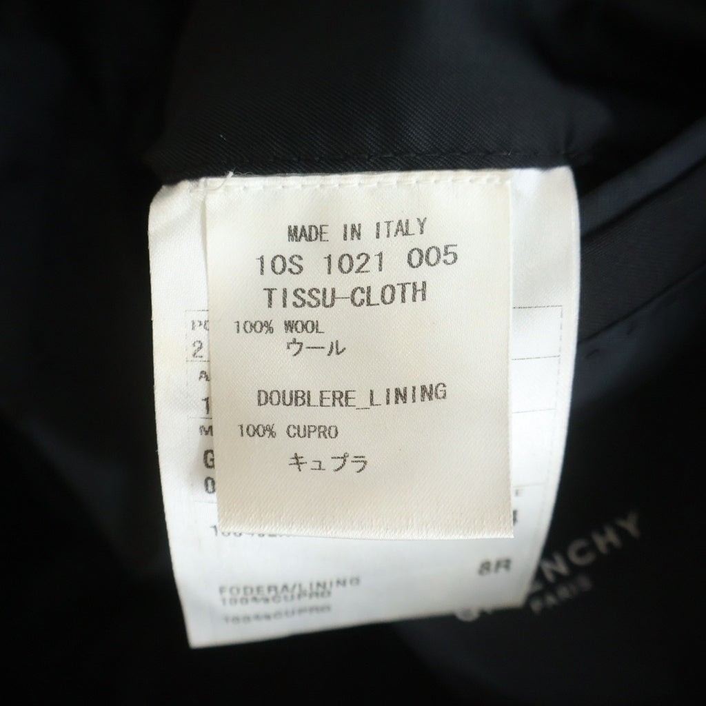 GIVENCHY(ジバンシィ) ピークドラペル ウール ダブルテーラードジャケット スラックスパンツ ブラック セットアップ GVP1G28/06GVP08