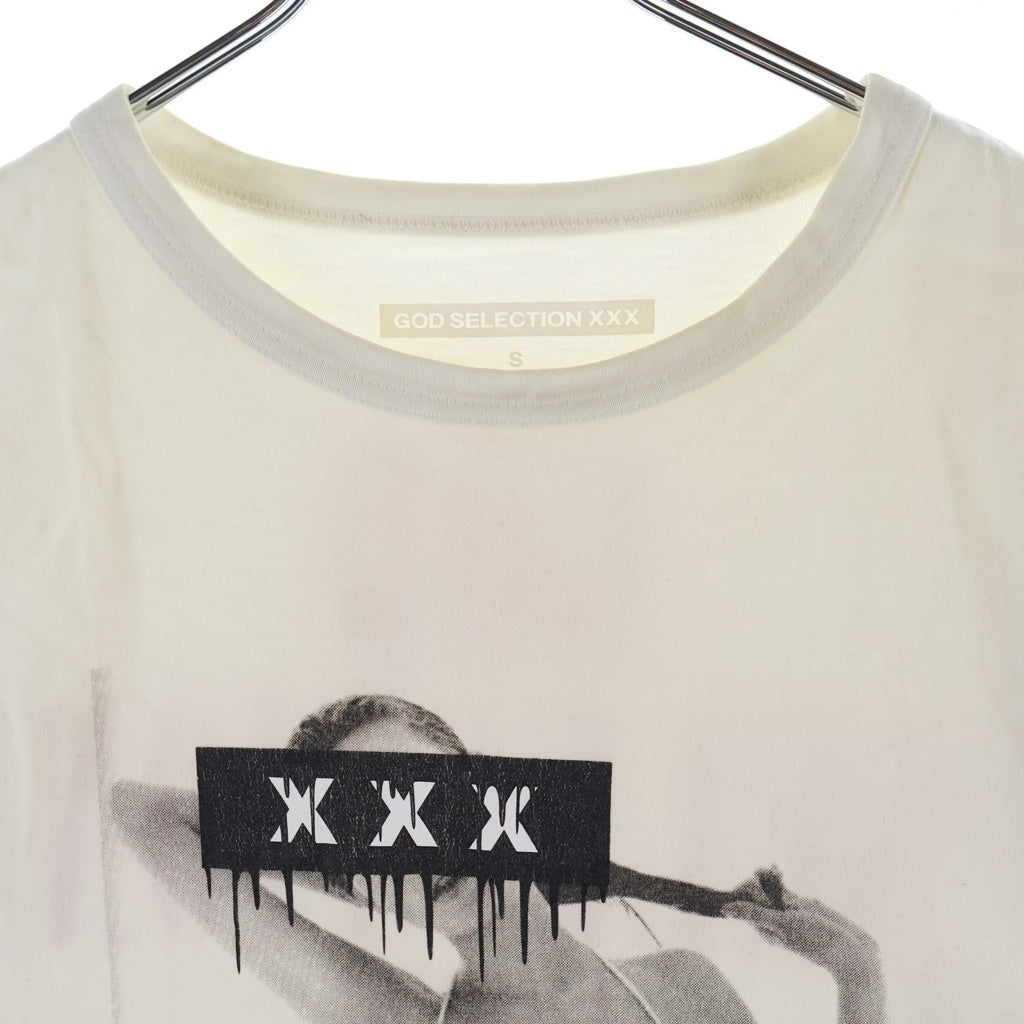 GOD SELECTION XXX(ゴッドセレクショントリプルエックス) ケイト・モス フォトプリントデザイン クルーネック 半袖Tシャツ カットソー ホワイト 104MT-2829