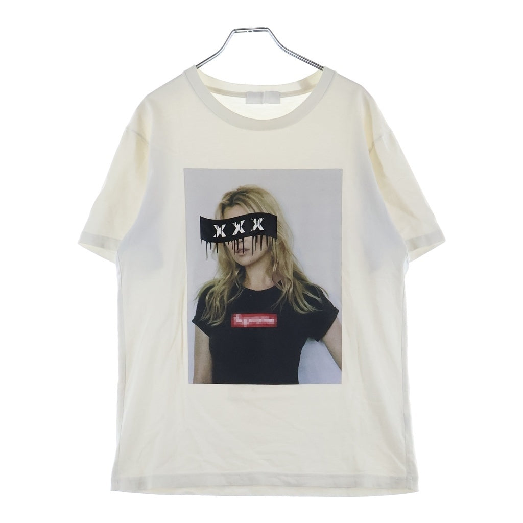 GOD SELECTION XXX(ゴッドセレクショントリプルエックス) 19SS ケイト・モス フォトプリントデザイン クルーネック 半袖Tシャツ カットソー ホワイト