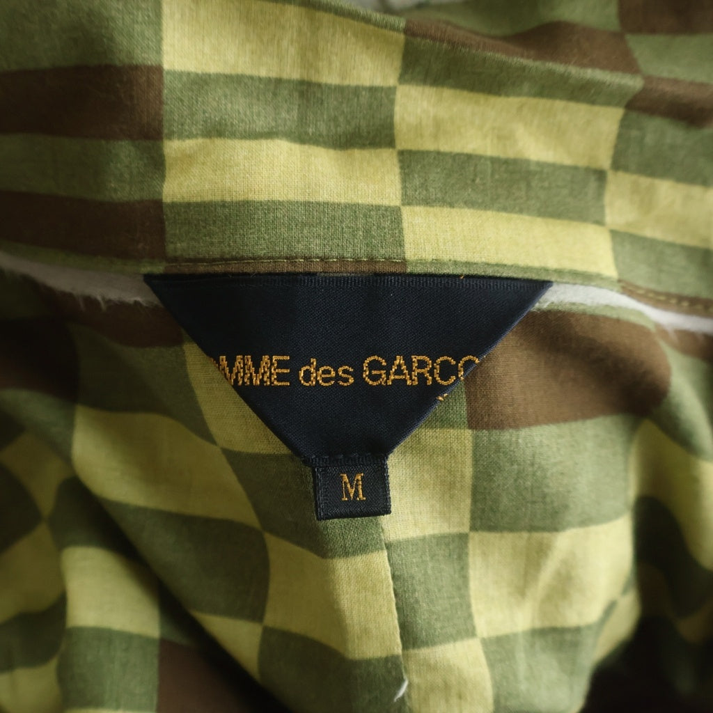 COMME des GARCONS(コムデギャルソン) 迷彩 カモフラ チェック 再構築 ドレープ 2B ジャケット カーキ レディース