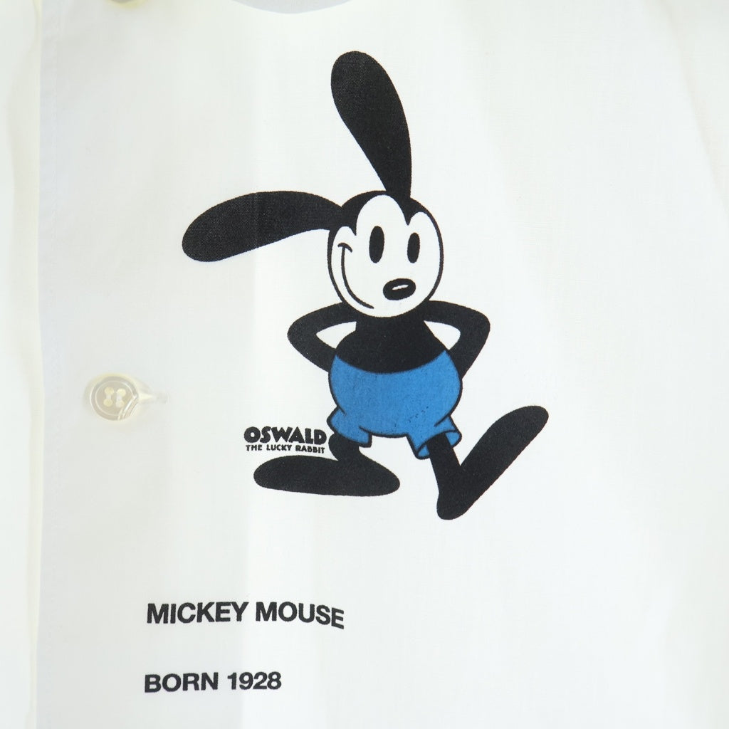 COMME des GARCONS COMME des GARCONS(コムデギャルソンコムデギャルソン) ×Disney Oswald ディズニー オズワルド ロゴ プリント ラウンドカラー 長袖シャツ ホワイト レディース