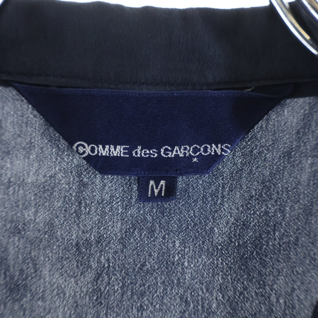 COMME des GARCONS(コムデギャルソン) オープンカラー パールボタン シルク 長袖シャツ ネイビー レディース KB-10007M AD1990