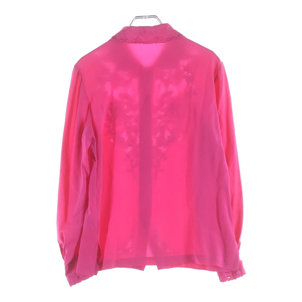 COMME des GARCONS(コムデギャルソン) 80s AOYAMA SP HAND EMBROIDERED シルク 長袖シャツ ピンク KB-91003 レディース