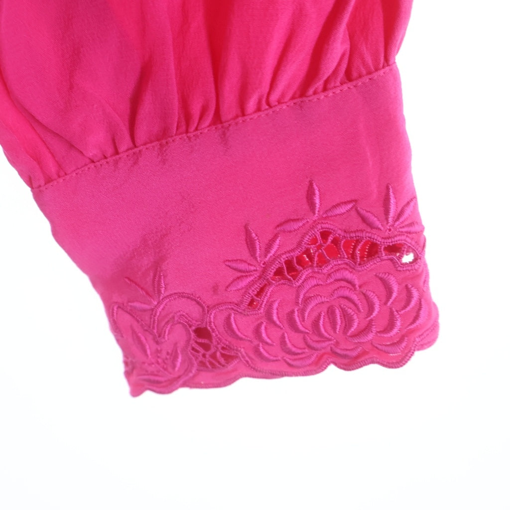 COMME des GARCONS(コムデギャルソン) 80s AOYAMA SP HAND EMBROIDERED シルク 長袖シャツ ピンク KB-91003 レディース