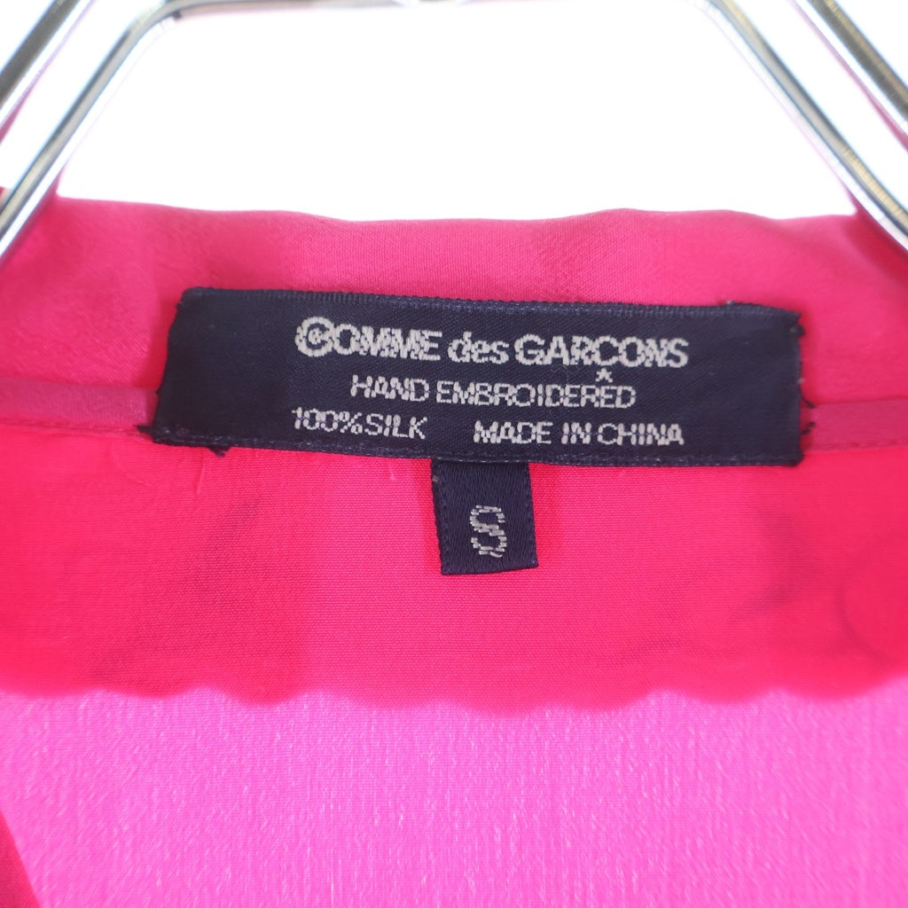 COMME des GARCONS(コムデギャルソン) 80s AOYAMA SP HAND EMBROIDERED シルク 長袖シャツ ピンク KB-91003 レディース