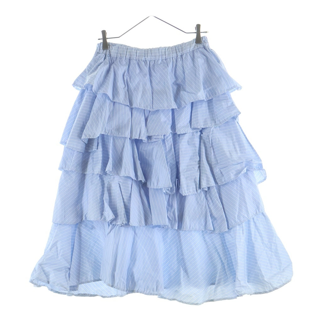 COMME des GARCONS COMME des GARCONS(コムデギャルソンコムデギャルソン) ストライプ フリル ロングフレアスカート ホワイト/ブルー レディース S9S009